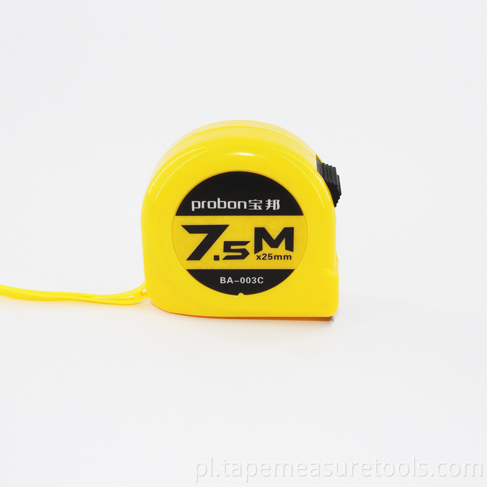 wysokiej jakości nowy plastik ABS 5m 7,5m 10m żółta powłoka wytrzymała taśma miernicza;